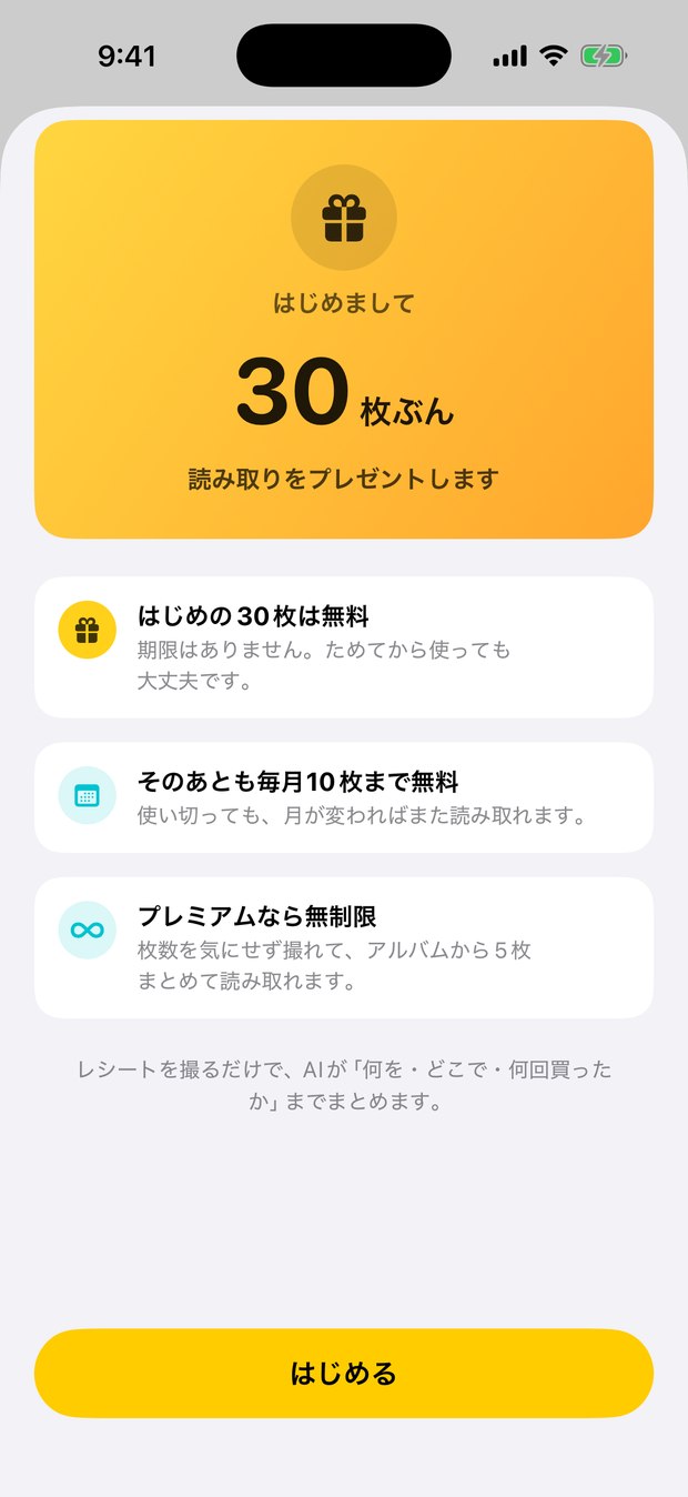 はじめまして。30枚ぶんの読み取りをプレゼントします